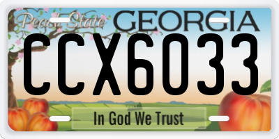 GA license plate CCX6033