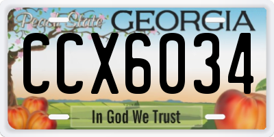 GA license plate CCX6034