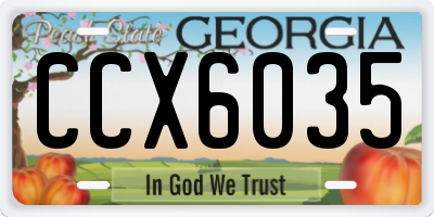 GA license plate CCX6035