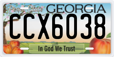 GA license plate CCX6038