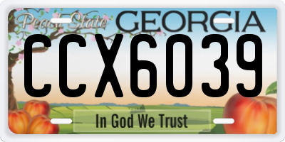 GA license plate CCX6039