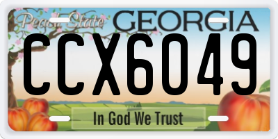 GA license plate CCX6049