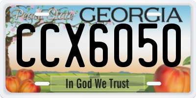 GA license plate CCX6050