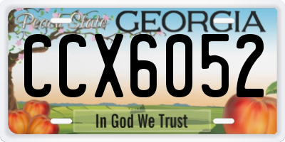 GA license plate CCX6052