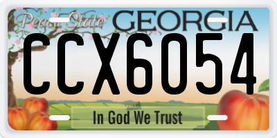 GA license plate CCX6054
