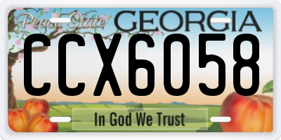 GA license plate CCX6058