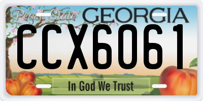GA license plate CCX6061