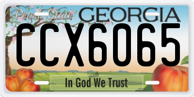 GA license plate CCX6065
