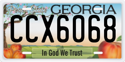 GA license plate CCX6068
