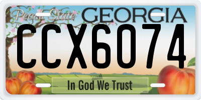GA license plate CCX6074