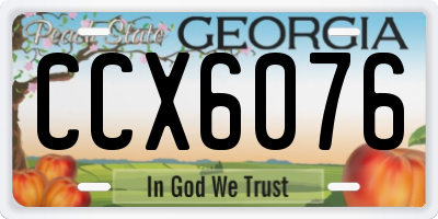 GA license plate CCX6076