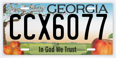 GA license plate CCX6077