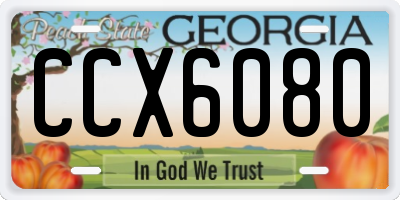 GA license plate CCX6080