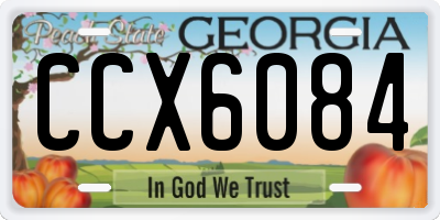GA license plate CCX6084