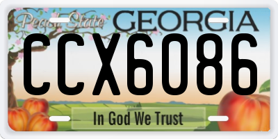 GA license plate CCX6086