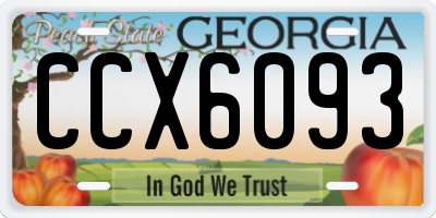 GA license plate CCX6093
