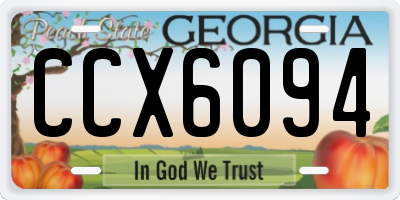 GA license plate CCX6094