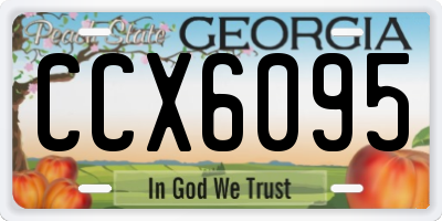 GA license plate CCX6095