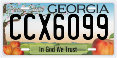 GA license plate CCX6099