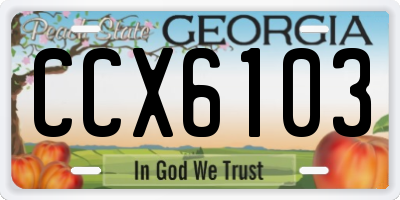 GA license plate CCX6103