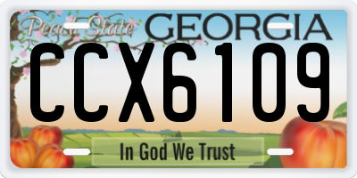 GA license plate CCX6109