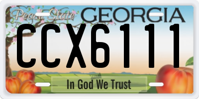 GA license plate CCX6111