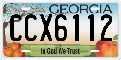 GA license plate CCX6112