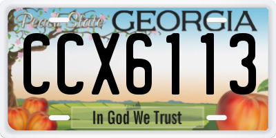 GA license plate CCX6113