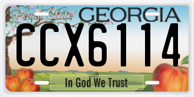 GA license plate CCX6114