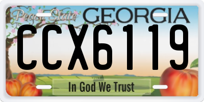 GA license plate CCX6119