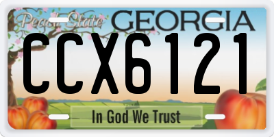 GA license plate CCX6121