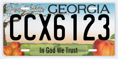 GA license plate CCX6123