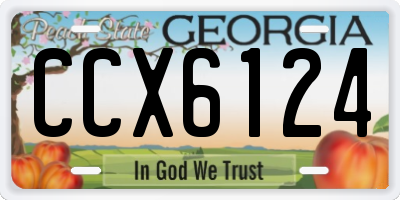 GA license plate CCX6124