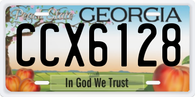 GA license plate CCX6128