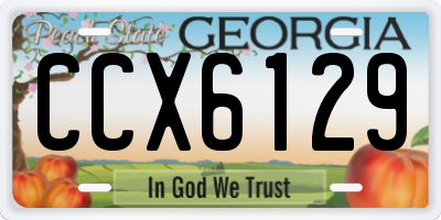 GA license plate CCX6129