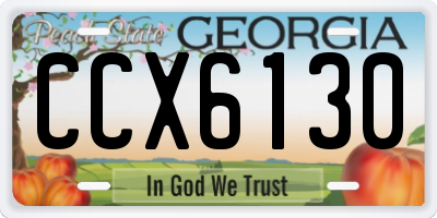 GA license plate CCX6130