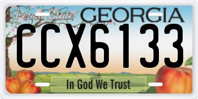 GA license plate CCX6133