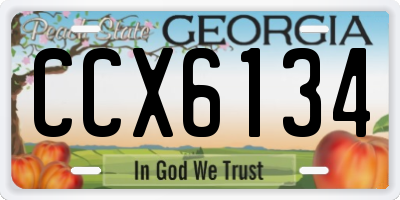 GA license plate CCX6134