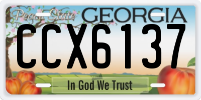 GA license plate CCX6137