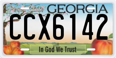 GA license plate CCX6142