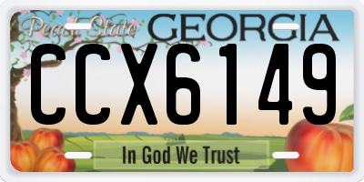 GA license plate CCX6149