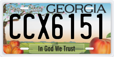 GA license plate CCX6151