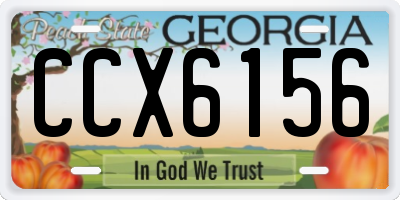 GA license plate CCX6156