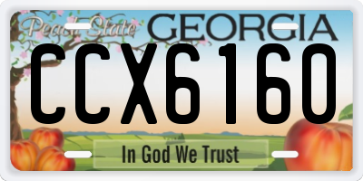 GA license plate CCX6160