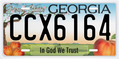 GA license plate CCX6164