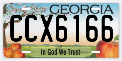 GA license plate CCX6166