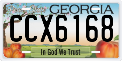 GA license plate CCX6168
