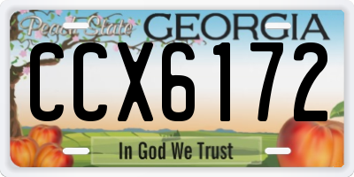 GA license plate CCX6172