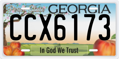 GA license plate CCX6173