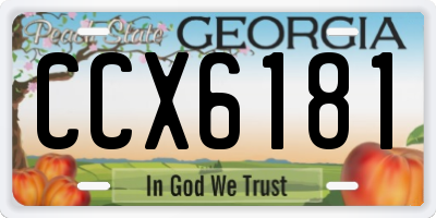 GA license plate CCX6181